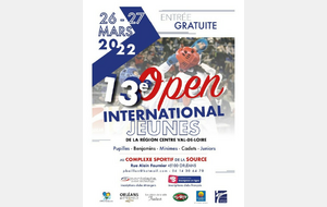 Le 13e Open international jeunes, c’est les 26-27 mars