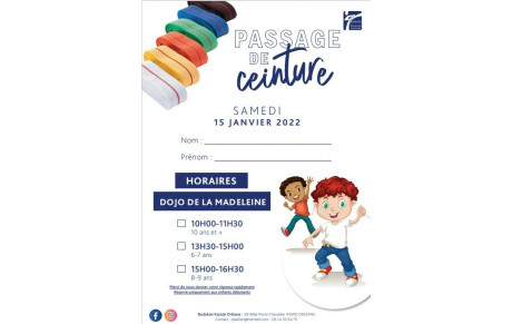 Passage de ceinture pour les débutants !